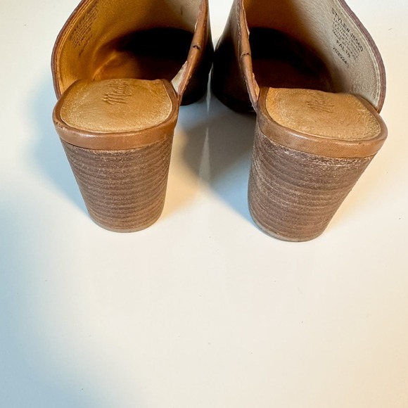 Madewell Harper Leather Block Heel English Saddle Brown Mule Size 5 - Picture 6 of 13